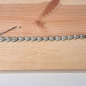 Vintage J Coro SIlvertone Leaf Choker